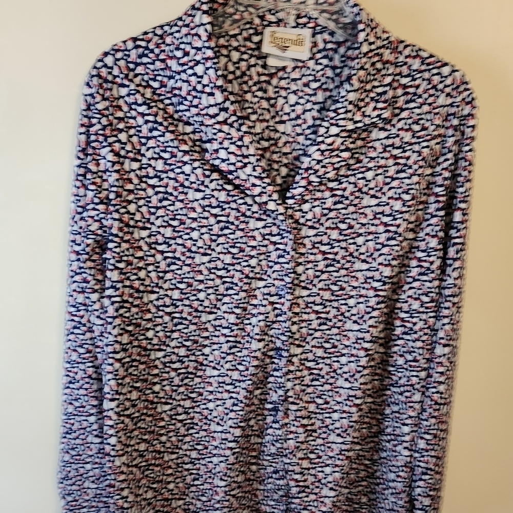 Women's Button Down Shirt - Multicolor Pattern